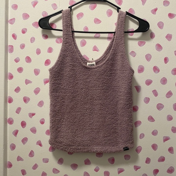 VS Pink Lavender Fuzzy Cropped Tank Size Small - Picture 1 of 4